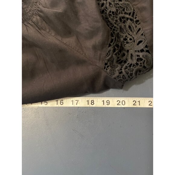 Whimsigoth Off-Shoulder Black Top Lace Trim Small Fairy Grunge Witchy - Picture 5 of 11